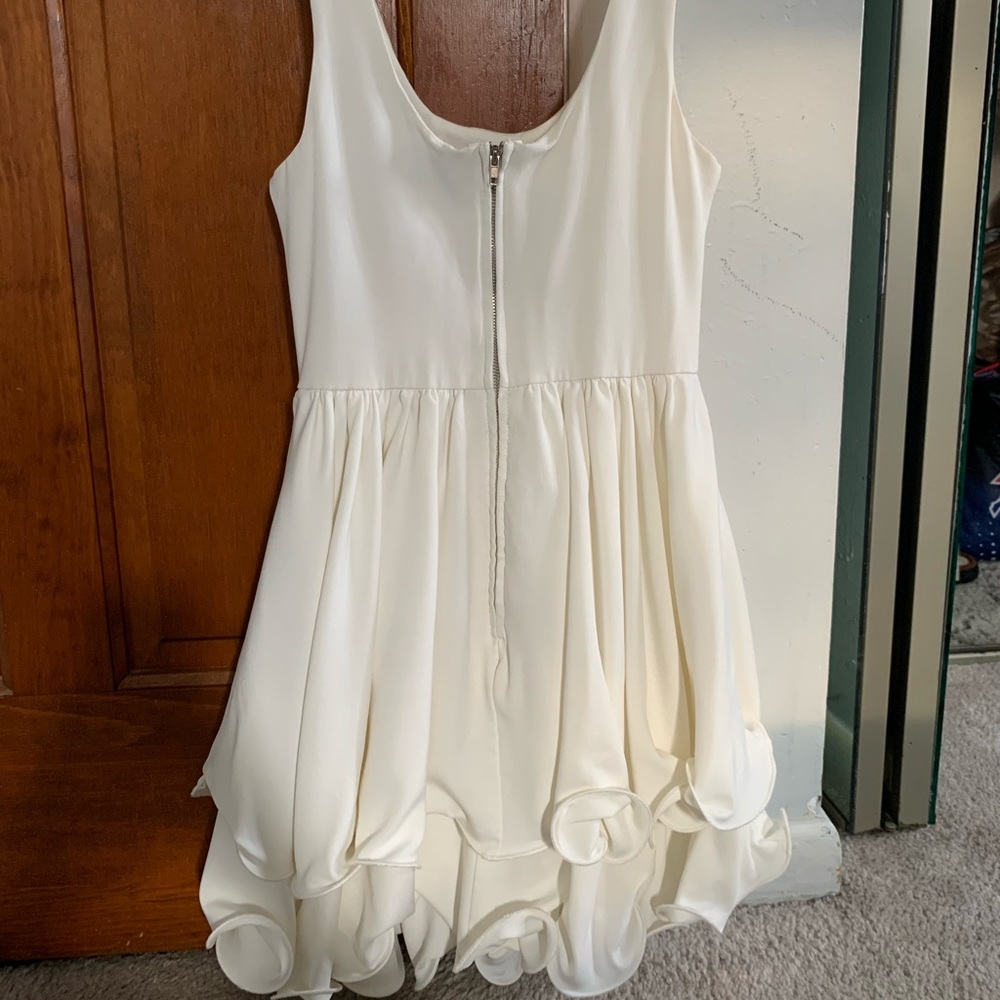 White Ruffled Mini Dress - Picture 5 of 6